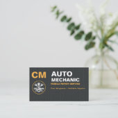 Mobiele Auto Mechanische Moderne Monogram Visitekaartje (Staand voorkant)