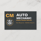 Mobiele Auto Mechanische Moderne Monogram Visitekaartje (Voorkant)