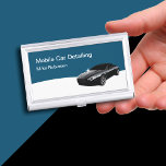 Mobiele auto met details Classy Business Card-draa Visitekaarthouder<br><div class="desc">Cool mobiele auto detailleren visitekaartje presentatie hoesjes gemaakt met een coole luxe auto shining en eenvoudige bewerkbare tekst die u online kunt aanpassen. Verdeel uw visitekaartjes aan uw klanten met deze visitekaartje houder en presentatie hoesje.</div>