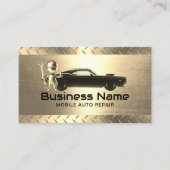 Mobiele Auto Reparatie Moderne Gouden Auto Visitekaartje (Voorkant)