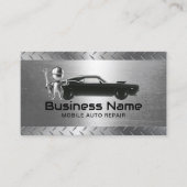 Mobiele Auto Reparatie Moderne Metaal Automobielau Visitekaartje (Voorkant)