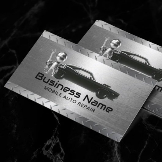 Mobiele Auto Reparatie Moderne Metaal Automobielau Visitekaartje
