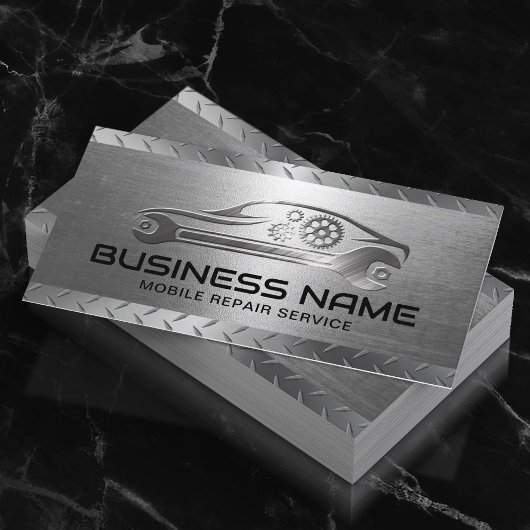 Mobiele Auto Reparatie Service Metalen Auto Visitekaartje