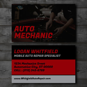 Mobiele Auto Reparatie Specialist Zakelijke Visite Visitekaartje