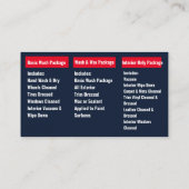 Mobiele auto wassen detail druk wassen blauw visitekaartje (Achterkant)