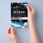 Mobiele Autodetailing Logo Blauw Flyer (Hand)