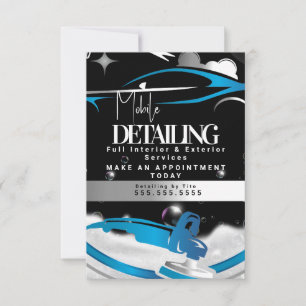 Mobiele Autodetailing Logo Blauw Kaart