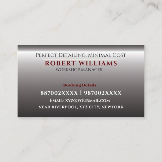 Mobiele automatische wasmachine, reiniging en gede visitekaartje (Achterkant)