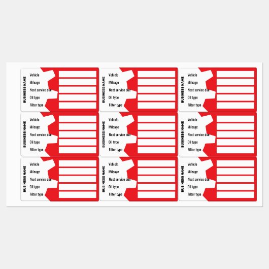 Mobiele Automechanic Olie Vervangingsherinnering Labels (Vel)