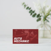 Mobiele Automechanicabusinesscard Visitekaartje (Staand voorkant)