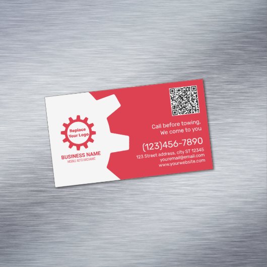 Mobiele Automechanicien Magnetisch Visitekaartje (Voorbeeld)