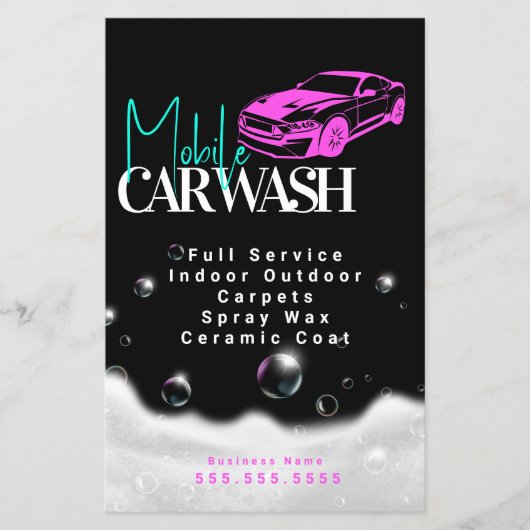 Mobiele Autowas Autodetailing Flyer (Voorkant)