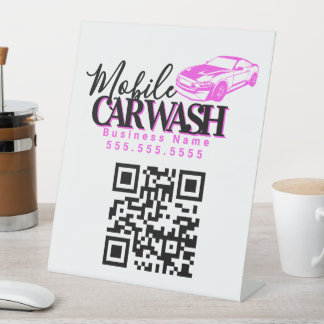 Mobiele Autowas Autodetailing Zakelijke QR Code Reclamebord Met Voetstuk