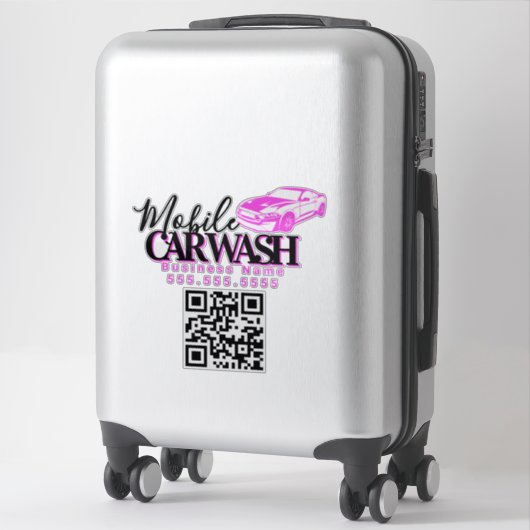 Mobiele Autowas Autodetailing Zakelijke QR Code Sticker (Koffer)