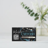 Mobiele Autowas Detail - Zakelijk Logo QR Code Visitekaartje (Staand voorkant)