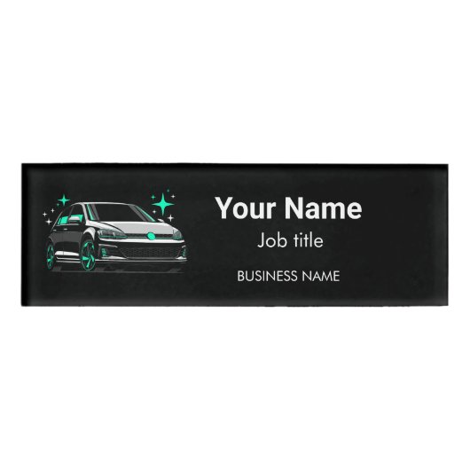 Mobiele Autowas & Detailhandel Custom Naambadge (Voorkant)