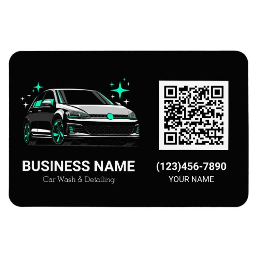 Mobiele autowas & detailing aangepaste QR-code Magneet (Horizontaal)