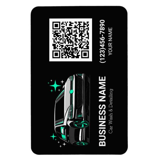 Mobiele autowas & detailing aangepaste QR-code Magneet (Verticaal)