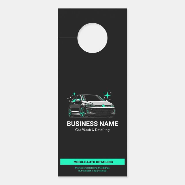 Mobiele Autowas & Detailservice op Maat Deurhanger (Voorkant)