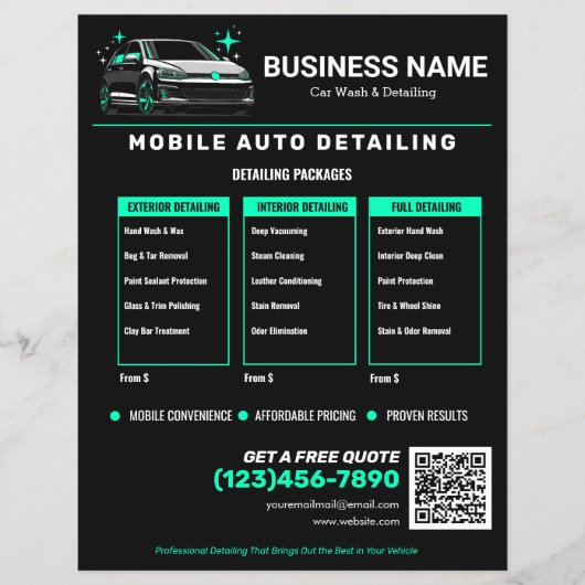 Mobiele Autowas & Detailservice op Maat Flyer (Voorkant)