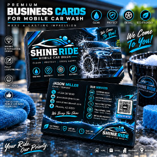 Mobiele Autowas Ondernemingkaart Auto Detailing Visitekaartje