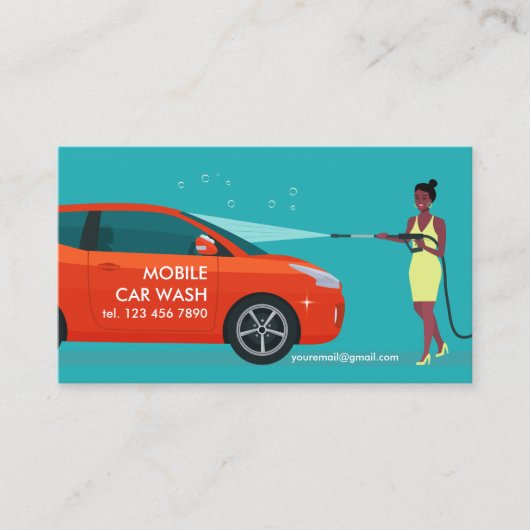 Mobiele autowas visitekaartje (Voorkant)