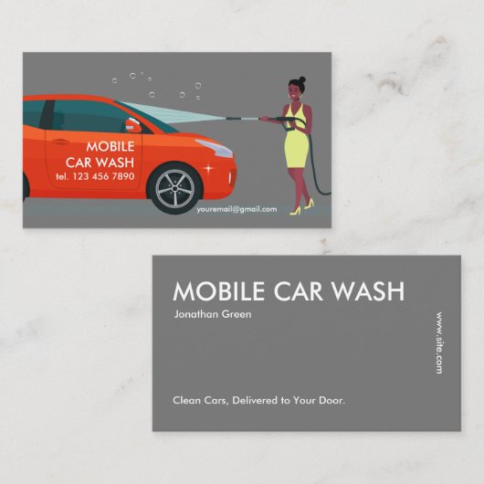 Mobiele Autowasbeurt Visitekaartje (Voorkant / Achterkant)