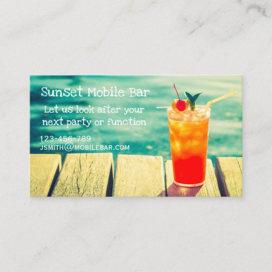 Mobiele bar of barman visitekaartje (Voorkant)