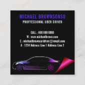 Mobiele bestuurderscar vierkante visitekaartje (Achterkant)