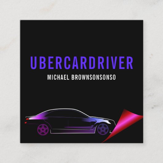 Mobiele bestuurderscar vierkante visitekaartje (Voorkant)