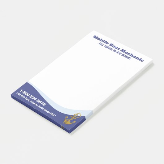 Mobiele bootmonteur post-it® notes (Schuin)