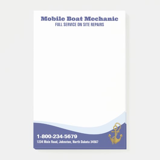 Mobiele bootmonteur post-it® notes (Voorkant)