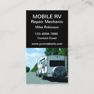 Mobiele camper camper reparatie monteur visitekaartje
