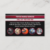 Mobiele detailhandel | Modern Zwart Rood Visitekaartje (Achterkant)