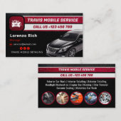 Mobiele detailhandel | Modern Zwart Rood Visitekaartje (Voorkant / Achterkant)