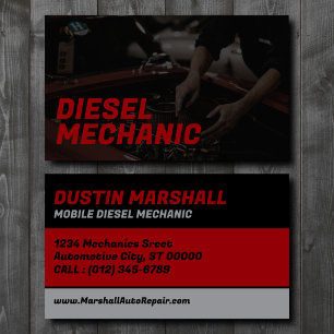 Mobiele dieselmachinist aangepaste visitekaart visitekaartje