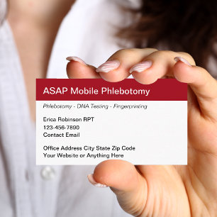 Mobiele Flebotomist Medische Visitekaartjes