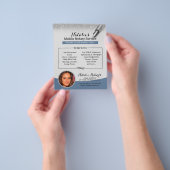 Mobiele geluidservice Silver Glitter Blue Photo Flyer (Hand)