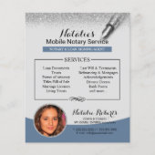 Mobiele geluidservice Silver Glitter Blue Photo Flyer (Voorkant)