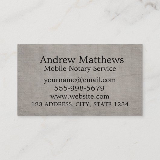 Mobiele geluidshinder — elegant bruine linnen visitekaartje (Achterkant)