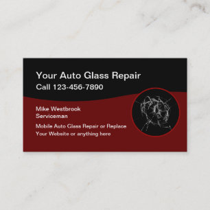 Mobiele glasreparatieservices voor auto's visitekaartje