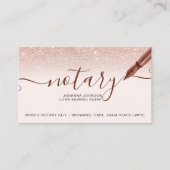 Mobiele goudglittertypografie van roos met notaris visitekaartje (Voorkant)
