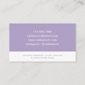 Mobiele haarstaartschaar Moderne Paarse schaar Visitekaartje (Achterkant)