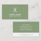 Mobiele haarstaartschaar voor moderne Sage-groene  Visitekaartje (Voorkant / Achterkant)