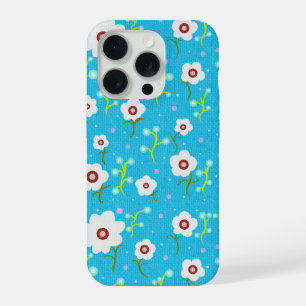 Mobiele hoes met vintage bloemenpatroon iPhone 15 pro case