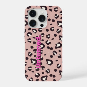 Mobiele hoes roze dierenprint iPhone 15 pro case