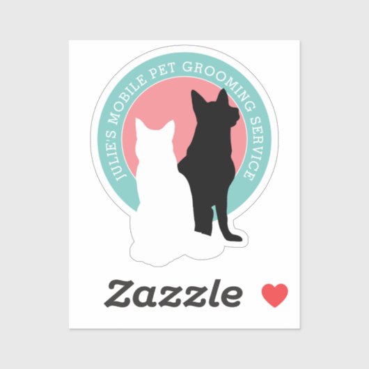 Mobiele huisdierverzorger voor katten en honden sticker (Vel)