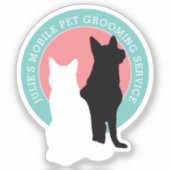 Mobiele huisdierverzorger voor katten en honden sticker (Voorkant)