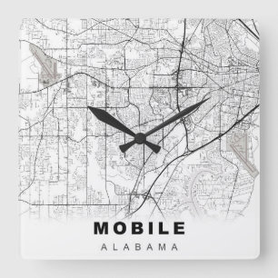 Mobiele kaart vierkante klok