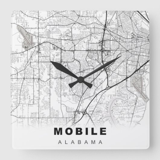 Mobiele kaart vierkante klok (Voorkant)